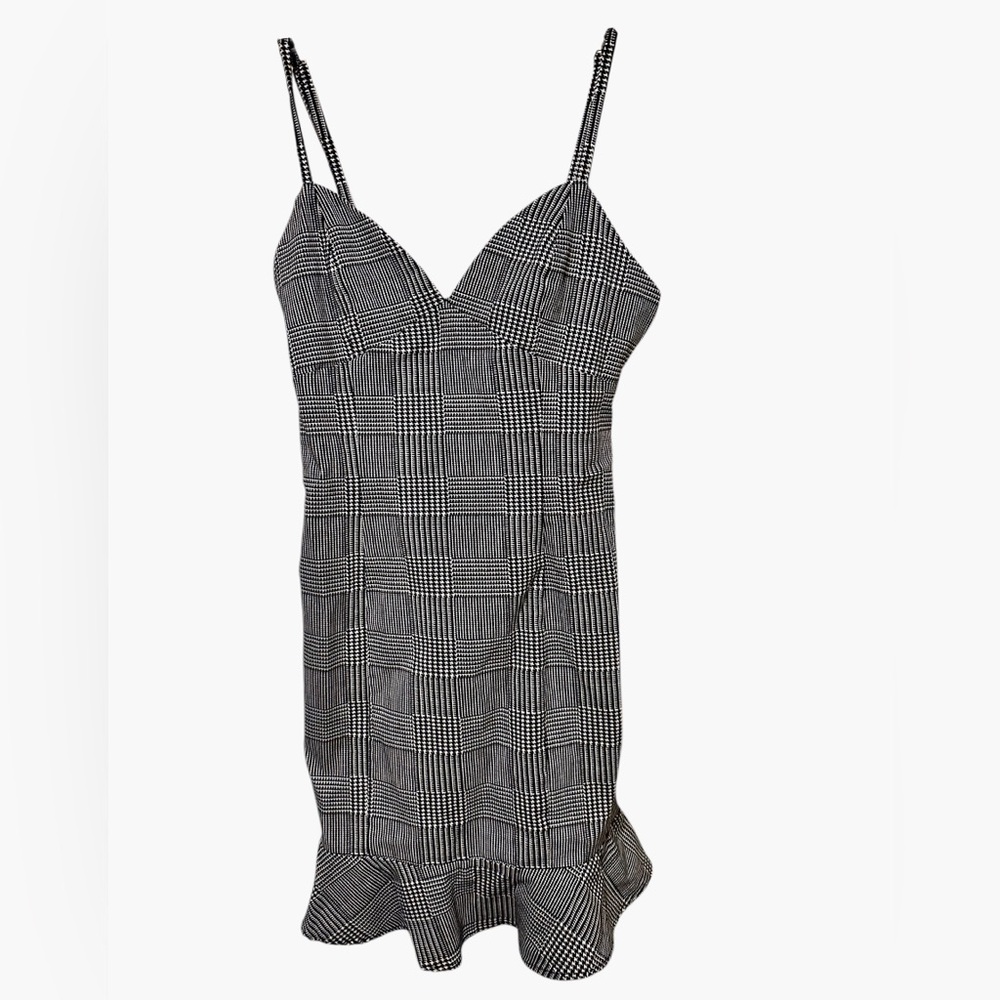 Forever 21 Glen Plaid Flared Hem Mini Dress Size M-  NWOT
